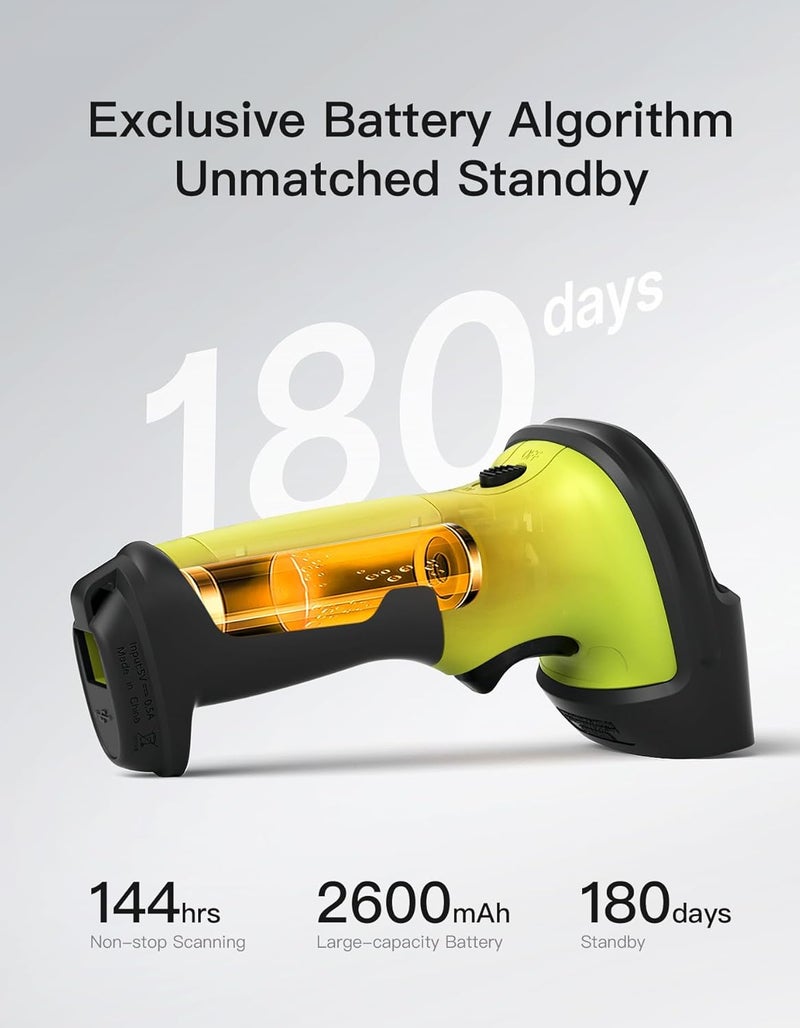 Inateck 2D Barcode Scanner, Wireless Bluetooth QR Code Scanner with AI APP & SDK, 180-Day Battery Life, Fast & Accurate Scanning, Compatible with iOS/Android/Windows - Image 3